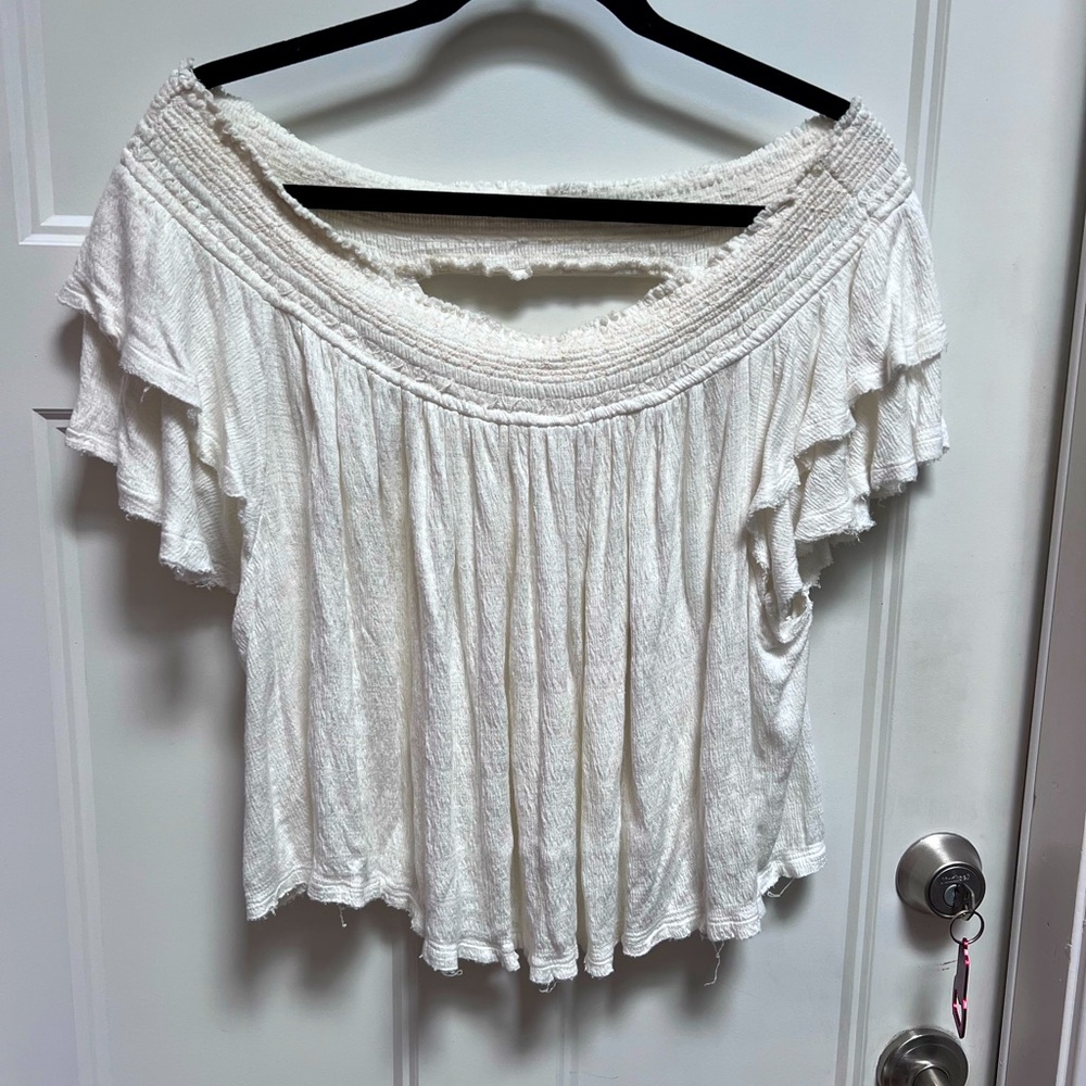 Off White Free People Off the Shoulder Top